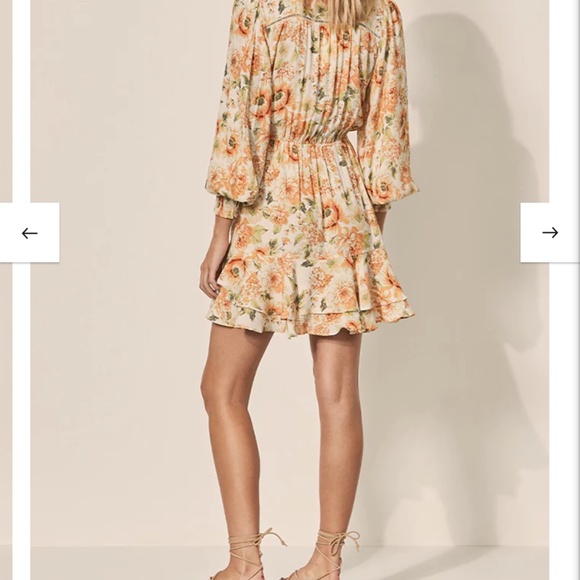 Kivari - Everly Tie-front Mini Dress - White Floral - Picture 5 of 5